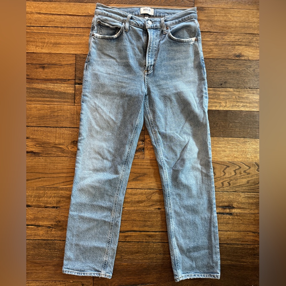 Agolde Light Blue Straight Leg Jeans